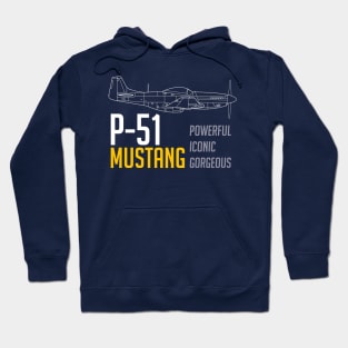 P-51 Mustang: Powerful-Iconic-Gorgeous Hoodie